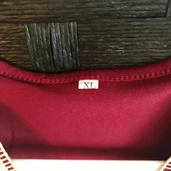 Red V-Neck Ruffled Dress - Picture 9 of 11